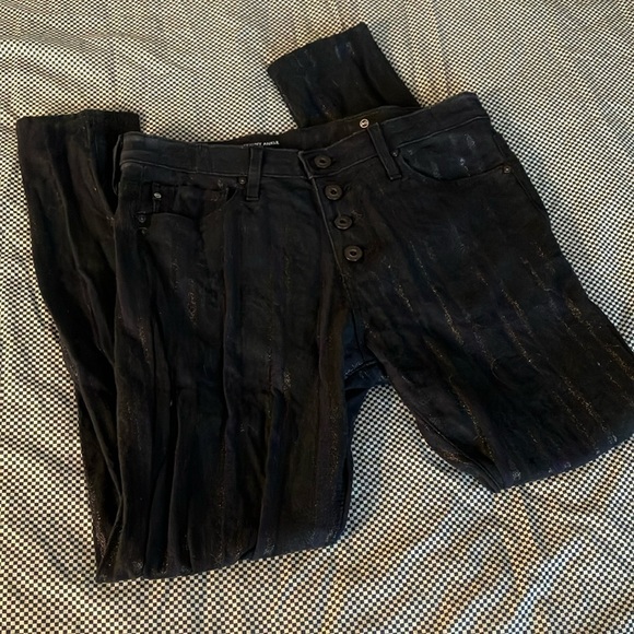 Black Button-Fly Jeans AG ADRIANO GOLDSCHMIED Farrah Skinny Ankle Jean 28R/04 - Picture 3 of 8
